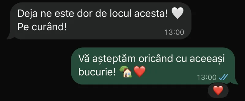 Nachricht eines Gastes (WhatsApp, anonymisiert)